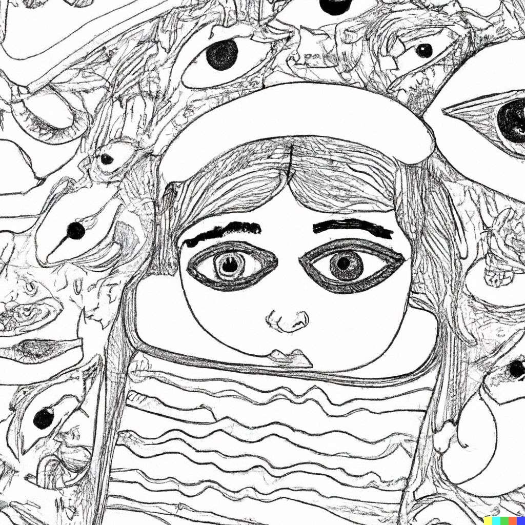 a representation of anxiety, coloring book